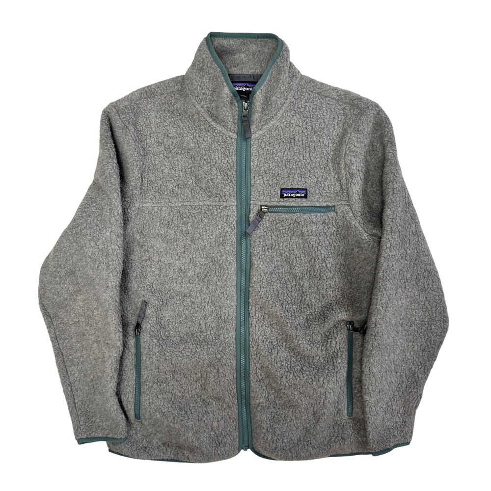 Patagonia Womens Retro Pile Jacket Grey Full Zip Fleece L